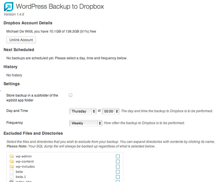 wordpress-backup-dropbox
